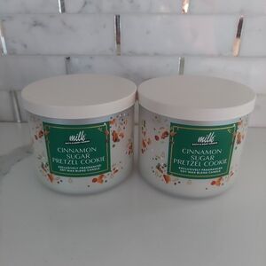 Cinnamon sugar pretzel cookie candles by bath and body works.